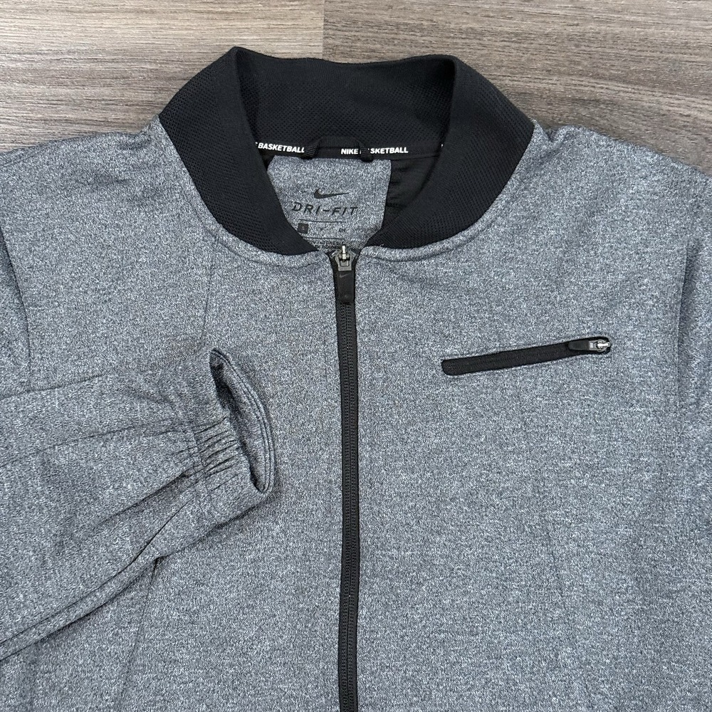 Nike Basketball Jacket Small Gray  Hyper Elite Dry Full Zip Active Vented